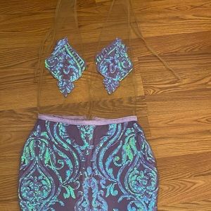 See through mesh and purple details Dach boutique